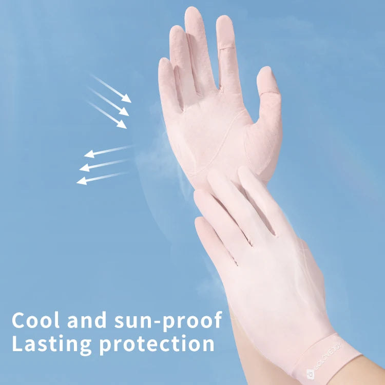GOLOVEJOY XG48 Summer Ice Silk Sunscreen Gloves Lady Outdoor Riding Driving UV Protective Breathable Sun Proof Gloves