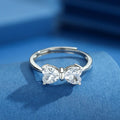 New Arrival 925 Sterling Silver Pink Cubic Zirconia Bow Tie Rings Bling Bling Crystal Rings Jewelry