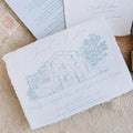 Premium Handmade Deckle Edge Paper 300 GSM Cotton Paper Letter Press Wedding Invitation Card with Envelope