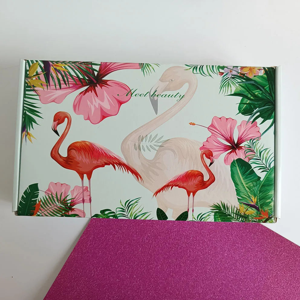 Custom Logo Shoe Storage Mailer Shipping Box Packaging Paper Boxes Flamingo Flower Printed Boxes for Packaging