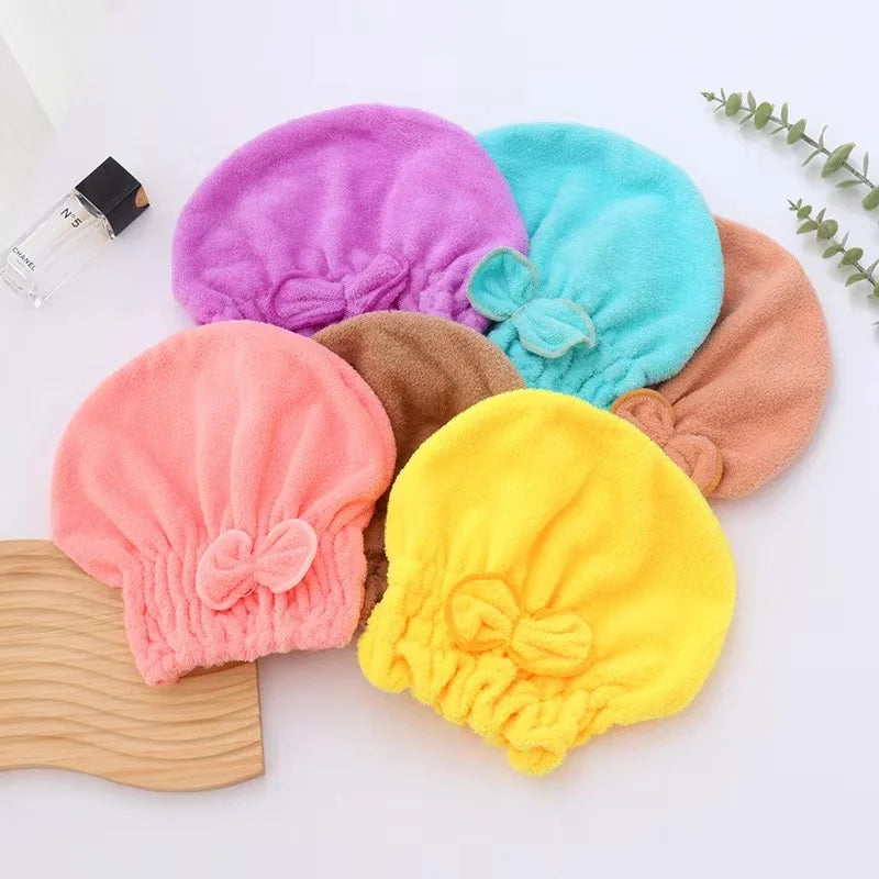 Fast Delivery Woven Microfiber Super Absorbent Quick Dry Bowtie Hair Towel Wrap
