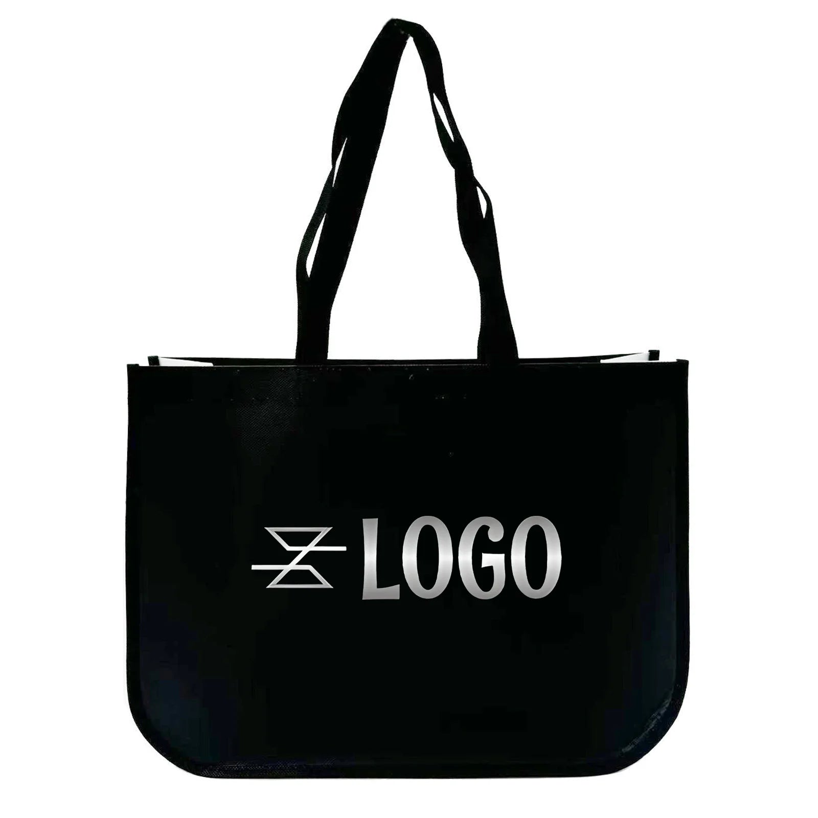 Custom Eco-Friendly Tote Non-Woven Bag with Hot Curved Corners Recycled Letter Pattern Laminated Finish for Shopping