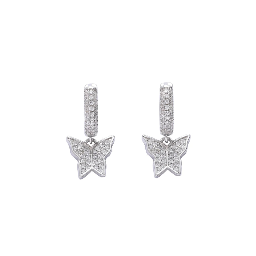 E053   Bling Bling CZ  Earrings Brass Setting Zircon  Earrings Hip Hop  Iced Out