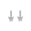 E053   Bling Bling CZ  Earrings Brass Setting Zircon  Earrings Hip Hop  Iced Out
