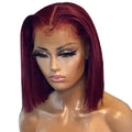 Highlight Colored HD Lace Super Double Drawn Bone Straight Bob Wig Short Curly Glueless Human Hair Bob Front Closure Wigs