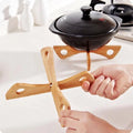 2020 New Tray Rack Detachable Wood Table Mat Kitchen Pot Heat Insulated Cooling Dish Potholders Gadget Holder