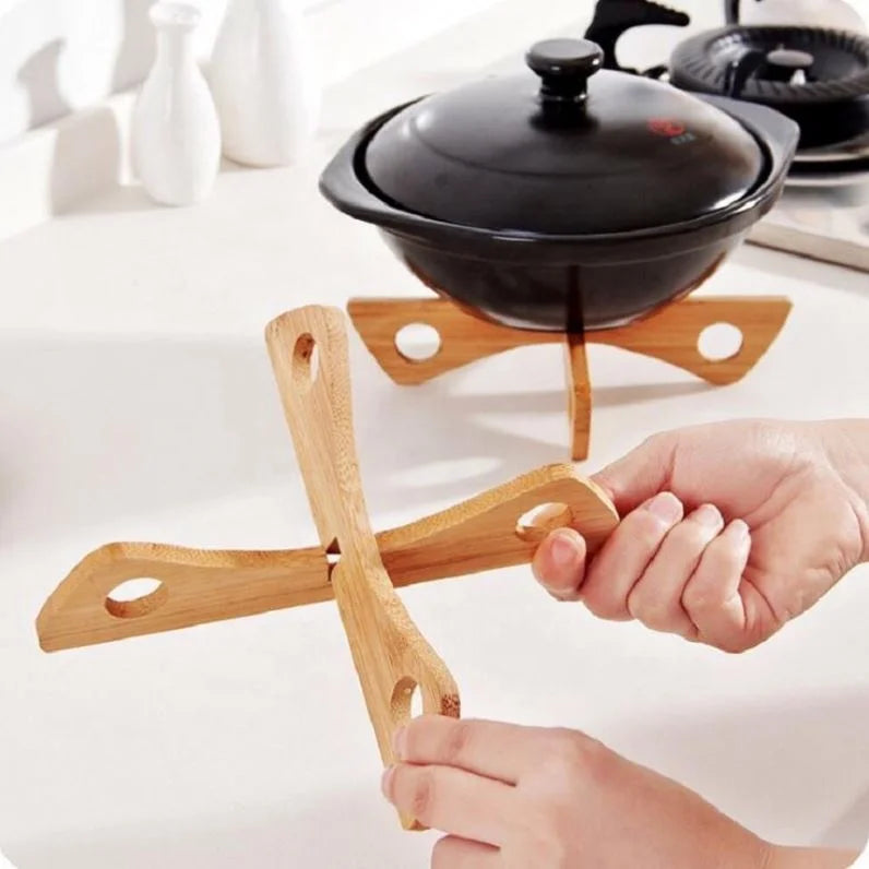 2020 New Tray Rack Detachable Wood Table Mat Kitchen Pot Heat Insulated Cooling Dish Potholders Gadget Holder