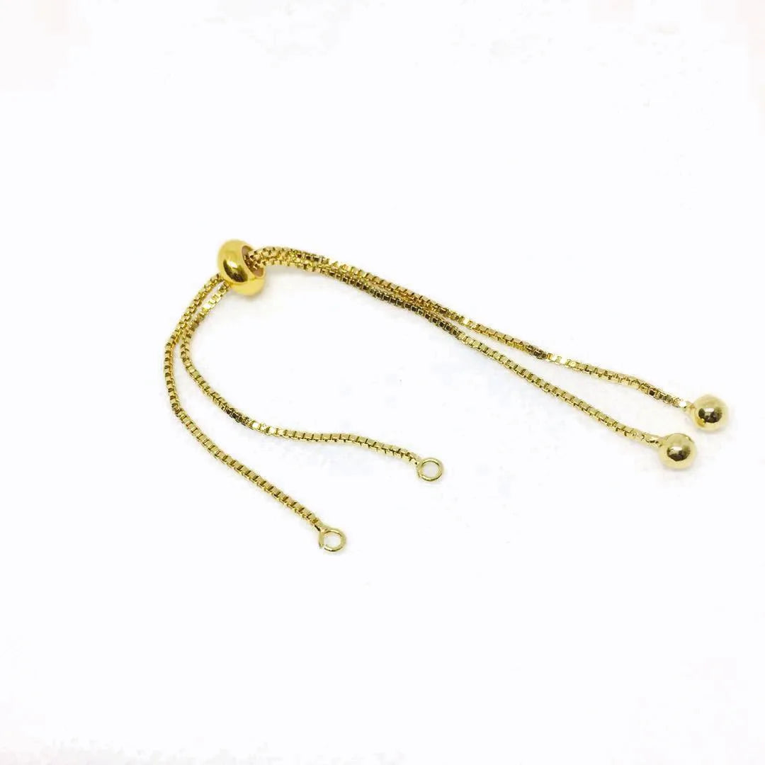 AA01570 Fashion Brass Adjustable Box Chain Bracelet Bolo Bracelet for Charms