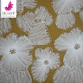 3D Coiling Embroidery Beaded Eco-Friendly Mesh Fabric Handmade Ivory for Bridal Dress 2023