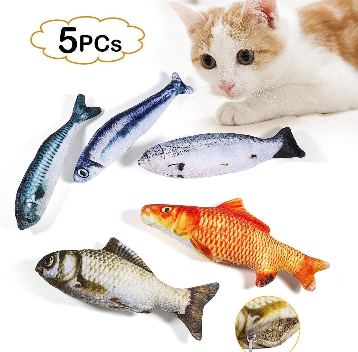 Hot Sale Cat Interactive Fish Flopping Happy Floppy Fish Catnip Toy Cat Fish Toy