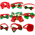 Christmas Custom Adjusting Dog Pet Collar New Year Dog Bow Tie Footprint Bell Collar Small Dog Accessories Pet Cat Bow Tie Bow
