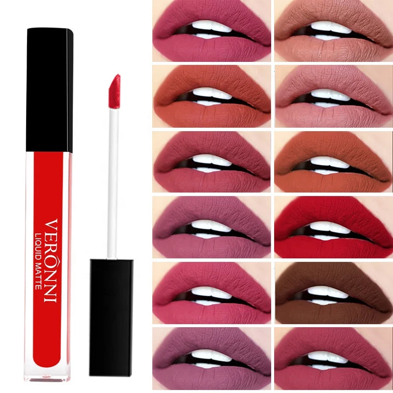 12 Color Matte Liquid Lipstick Waterproof Long Lasting Lip Gloss Lipgloss Lip Makeup Labiales