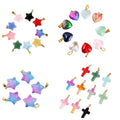 Rainbow Heart Cross Star Shape Glass Pendant 12pcs/Set Crystal Glass Charm Pendant for Jewelry Making