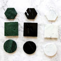 Three Color Mini Marble Coaster Multi Shape Thermal Insulation Pad for Home Restaurant Marble Drink Cup Mats Travertine Tray