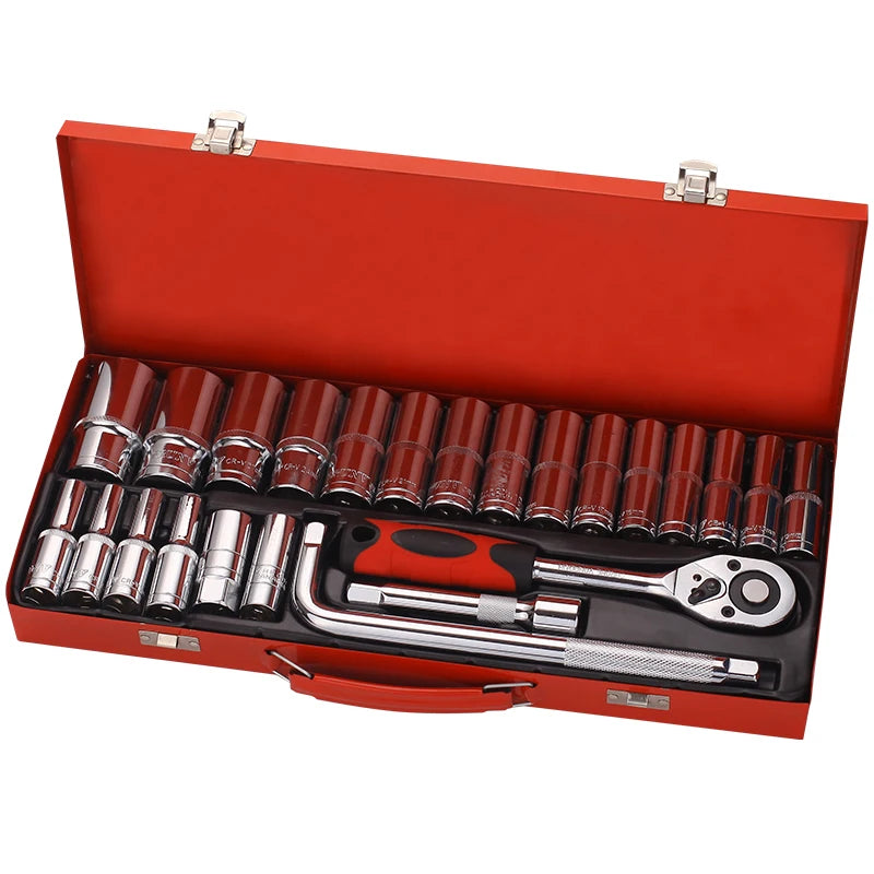 Auto Repair Hand Tool Set Hand Ratchet Wrench Socket Tools Sets for Car Reapair With Toolbox