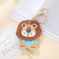 New Style PU Leather Cartoon Lion Car Keychain Fashion Cute Animal Key Ring Lady Bag Pendant Keychain Gift