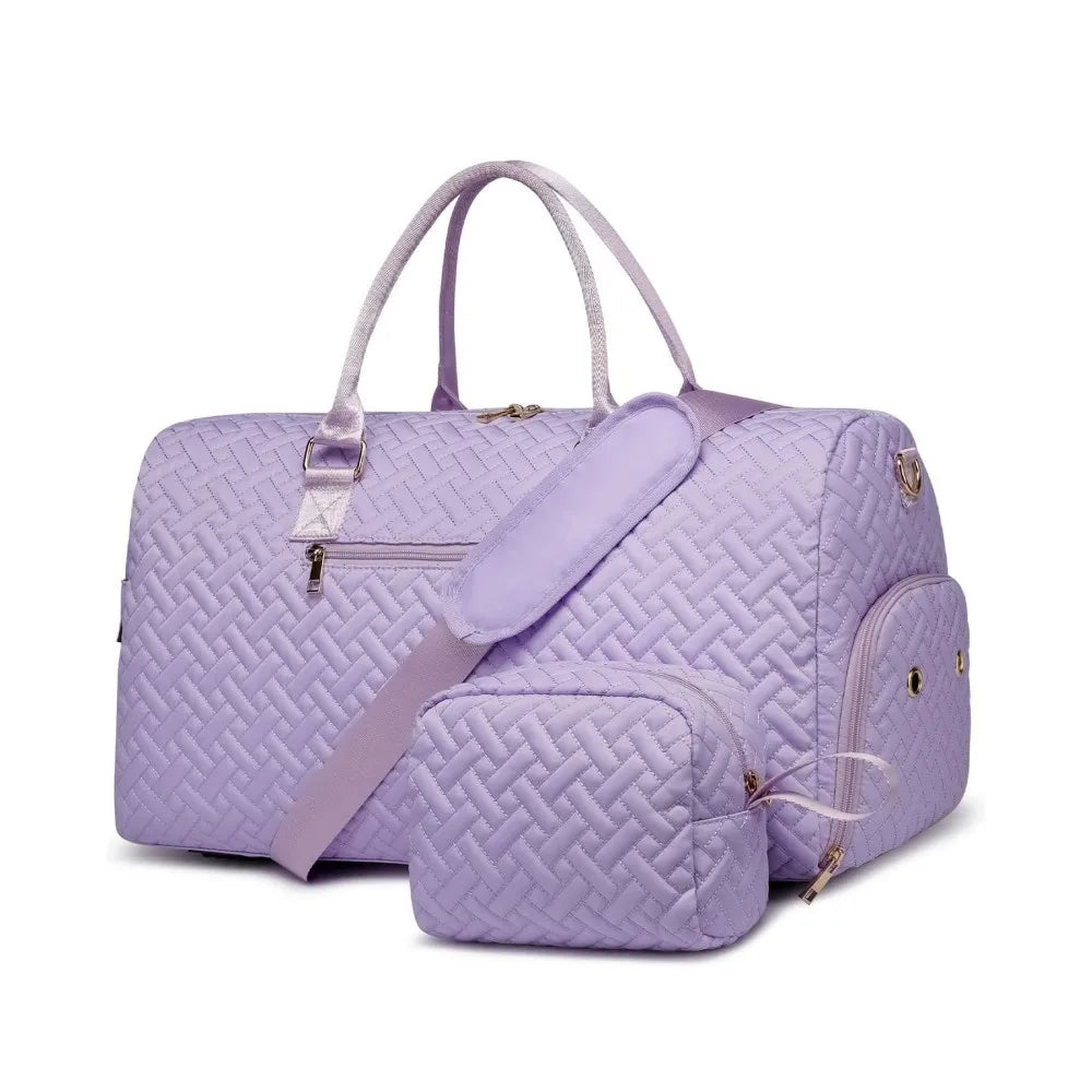 Fashionable 50L Gym Bag with Shoe Compartment Hospital Labor Delivery Overnight Travel Weekender Duffle Bag with Zipper Closure