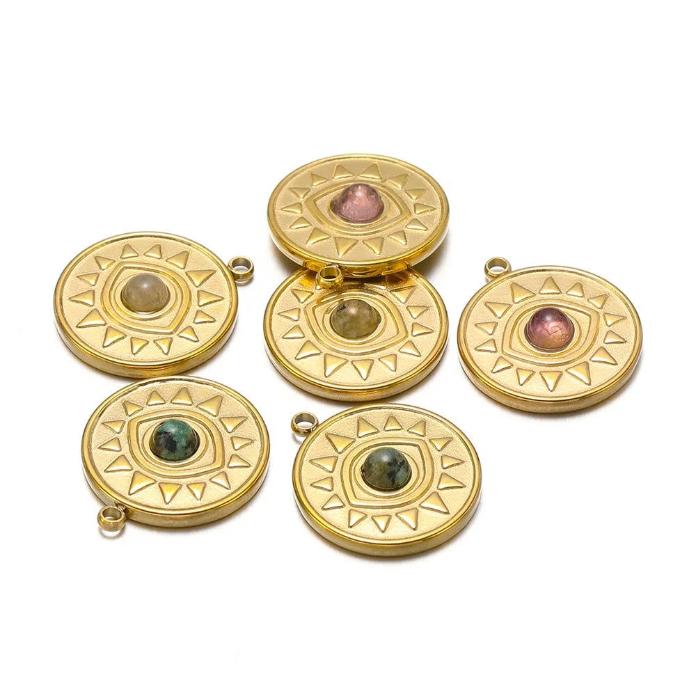 18K Gold Plated Colorful  Sun Flower Shaped Charm Pendant Necklace Jewelry Findings Accessories Supply