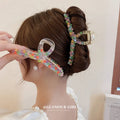 Korean Candy Colored Bead Acrylic Hair Clip Claw Girls Colorful Large Hair Clip Female Matte Hair Claw Clips