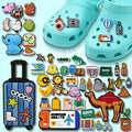 New Arrival Suitcase Shoe Charms Pvc Personalized Rubber Clog Shoe Charms Anime Climbing Travel Elephant Arab Shoe Charm