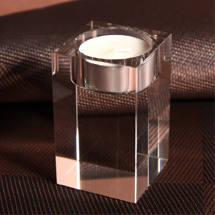 Tea Light Glass Candlestick Crystal Custom Candle Holder Wedding Table Decorations