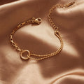 Minimalist Double Beads Chain Bracelet Irregular Chain Bracelet Stainless Steel Bracelets for Women