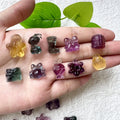 Natural Crystal Christmas Series Carving Santa Christmas Tree Hat  Rainbow Fluorite Mini Animal