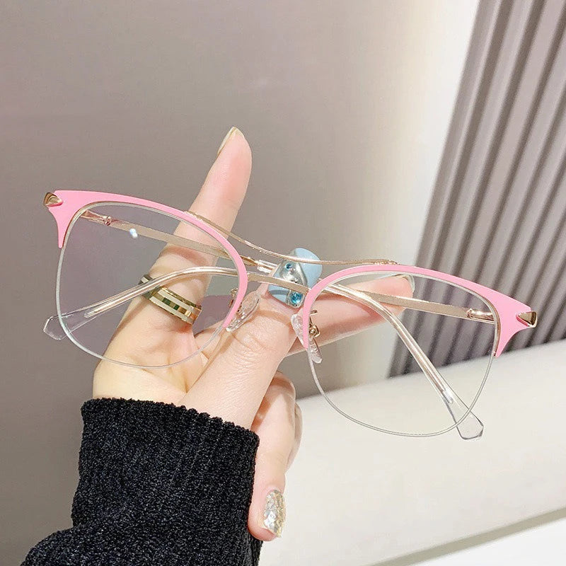 H7183 Metal Anti Reflection Glasses Women Oversized Newest Anti Blue Light Glasses Frame Glasses Factory 2026