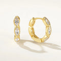 Nagosa 925 Sterling Silver Custom Jewelry 18k Gold Vermeil Triple Marquise Cubic Zirconia Hoop Earrings