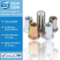 High Strength Carbon Steel Rivet Nuts Zinc Plated M3-M12 Flat Head Knurled for Electrical Enclosures & Furniture Assembly