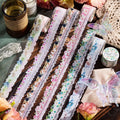 2M/Roll PET Tape Flower Lace Series Watercolor Lace Handbook Decorative Embellishment Material Stickers