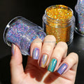 Ultra Fine 1/360 003 Inch Solvent Resistant High Sparkle Holographic Glitters for Nail Gel Polish Craft Coating Printing Inks