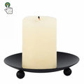 Luxury Brass Candlestick Plate Vintage Metal Aromatherapy Candle Holder Gold Black Home Decoration Table Scented Candle Tray