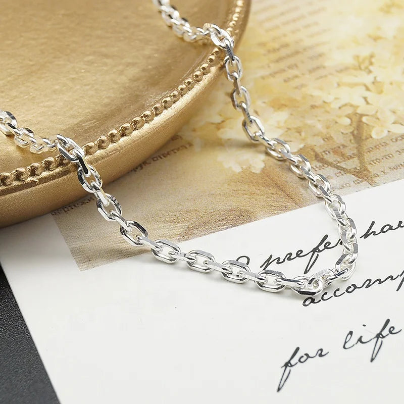 Factory Wholesale Chains by Meter Width 2.6mm Diamond Cut Cable S925 Silver Chain Roll for Jewelry Making
