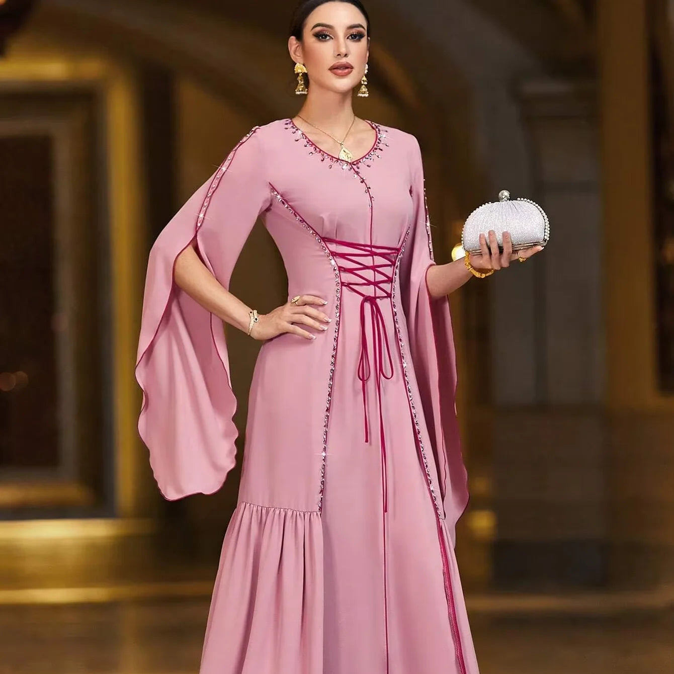 BA5039 Luxury Abaya Dubai Modest Dresses Hand Made New Islamic Clothing Abayas for Women Muslim
