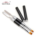 Dual-Ended Poly Gel Brush & Picker 2 in 1 Design Nail Brush and Spatula Stainless Steel Gel Nail Brush Tool for Acrylic Nails MegaBDM