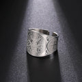 Hot Selling Enochian Magic Angel Ring Solomon Kabbalah Protection Amulet Stainless Steel Hexagram Triangle Religious Jewelry