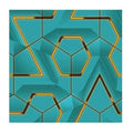 Interior 3D Blue and Gold Geometric Living Room Wallpaper Rolls Home Decor Modern Vinyl Wall Coverings PVC Wall Paper