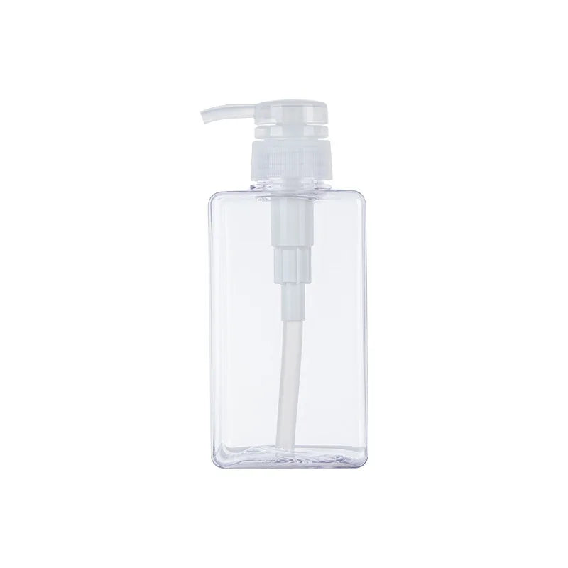 Transparent PET Square Shape 100ml 150ml 200ml Pump Bottles Screen Printing for Cosmetics Lotions Facial Cleansers Shampoo