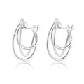 Fashion 925 Sterling Silver Intertwined Lines French Hoop Earrings for Women Wedding Minimalist Simple Boucle Oreille BSE443