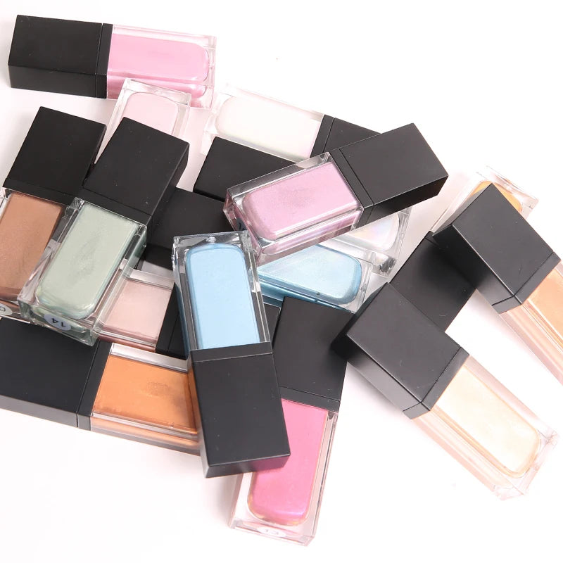 Wholesale Custom Logo Face & Body Highlighter Private Label Pastel Glitter Liquid Pigment Mineral Makeup Accentuation