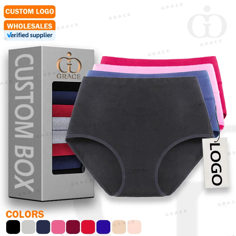 Private Label Wholesales High Rise 100 Cotton Briefs Full Coverage Ladies Undies Custom Cotton Underwear Women Panties