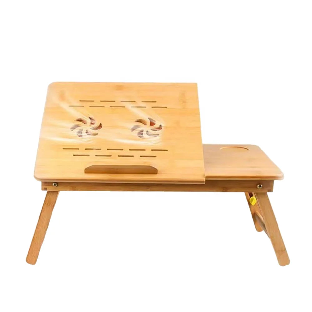 Bamboo Lifting Foldable Laptop Bed Table Wood Small Computer Table Folding Lap Desk Radiator for Couch Sofa