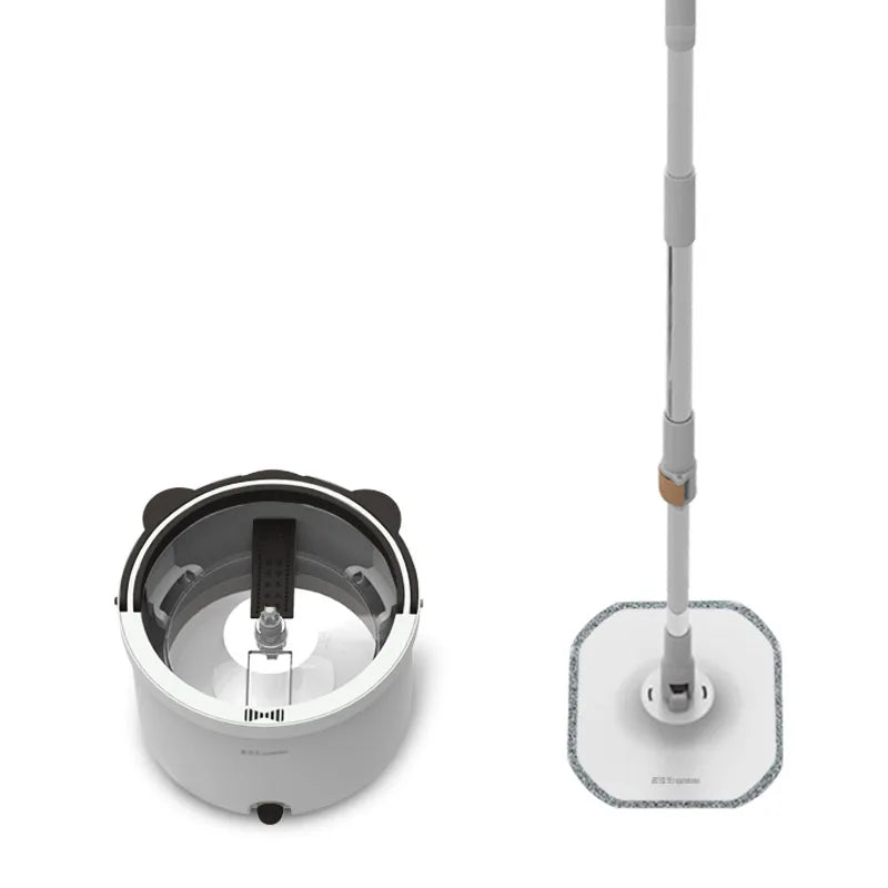 Homettler 360 Rotating Hand-Free Microfiber Spin Twist Mop Clean Dirty Separate Flat Cleaning Floor Mop Smart Wet Steel Pole
