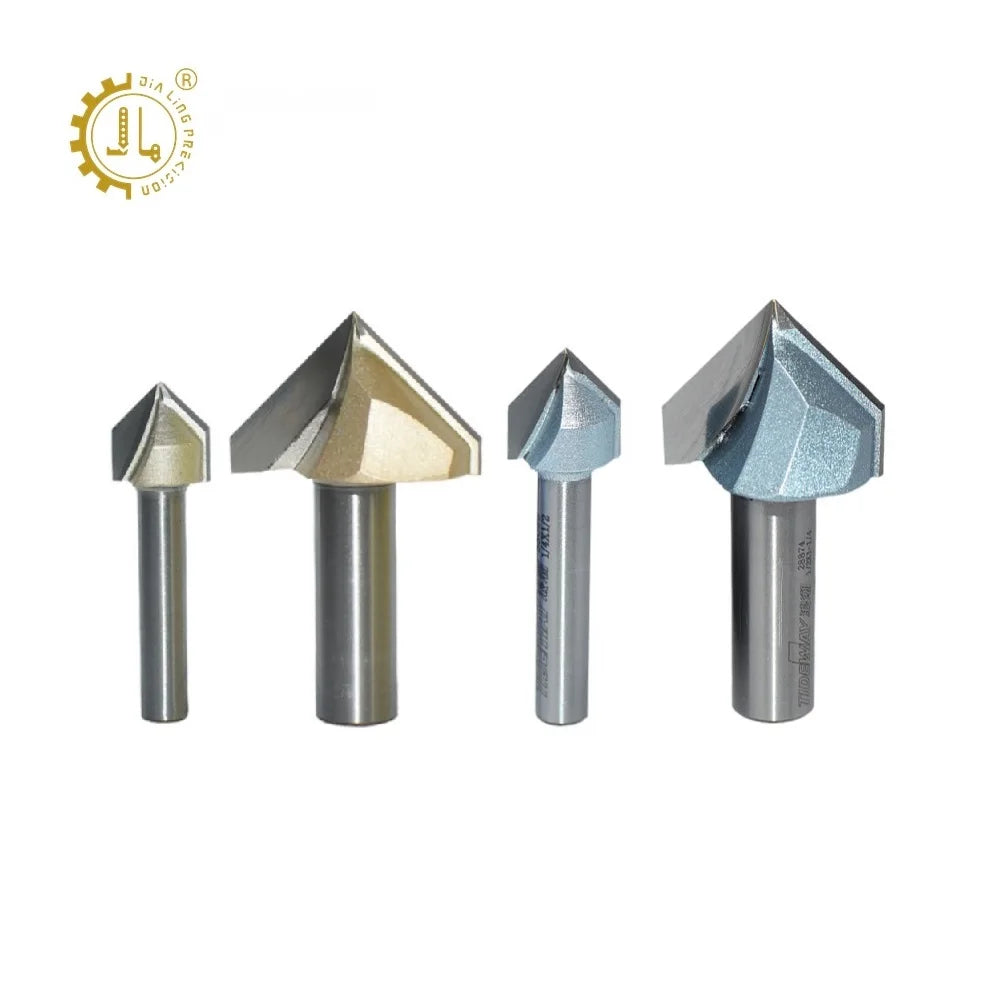 Tideway V Groove Router Bits Carbide Tipped 3D V Groove CNC Bit 90 Degree Carbide Industrial V Bt for CNC Router