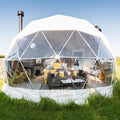 Outdoor Igloo Geodesic Dome House Tent With Fireplace Insulation