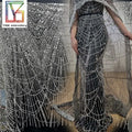 Luxury Women Beaded Fabric Sequence Beads Laces Wedding Dress Party Pearl Lace African Embroidered Tulle Lace Fabric