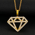 Iced Out Hop Hop Jewelry Gold Plated Diamond Shape Pendant 925 Sterling Silver VVS D Color Moissanite Diamond Pendant Necklace