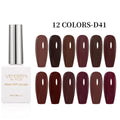 Vendeeni Newest Fashion Wholesale 15ml 12color Organic Uv Gel Nail Polish Set Box Free Sample Private Label Design Gel Nail Art