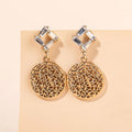 Hot European And American Fashion Exaggerated Pearl Earrings Round Hollow Metal Round Earrings Jewelry For Women
